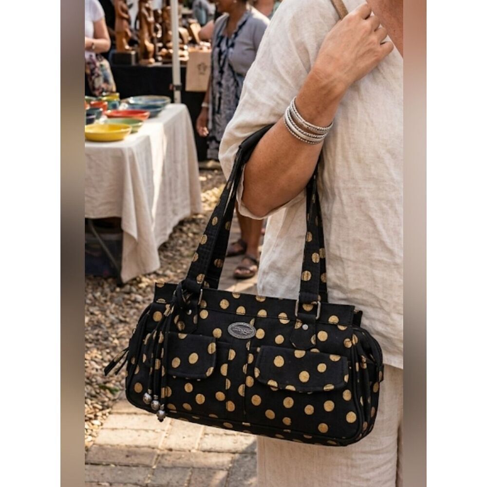 Donna Sharp Handbag Black/Gold Dot
